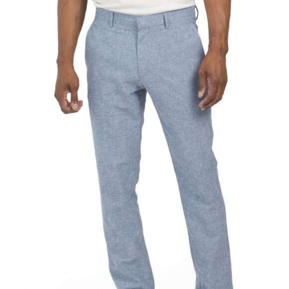 NEW PERRY ELLIS PORTFOLIO Slim Fit Linen Blend Pants 261mn - Picture 1 of 4